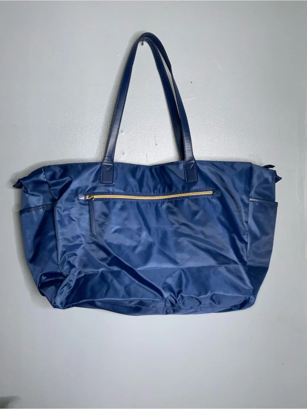 Benoss Navy Duffel Tote with Front Zip Pocket - Men Bags Duffel Bags